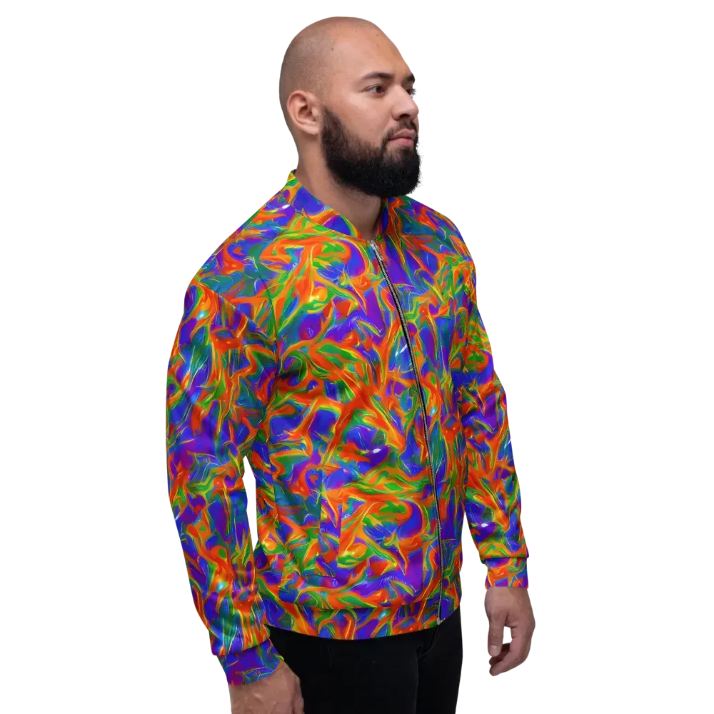 Blue Ember Ribbons on Bomber Jacket — Right