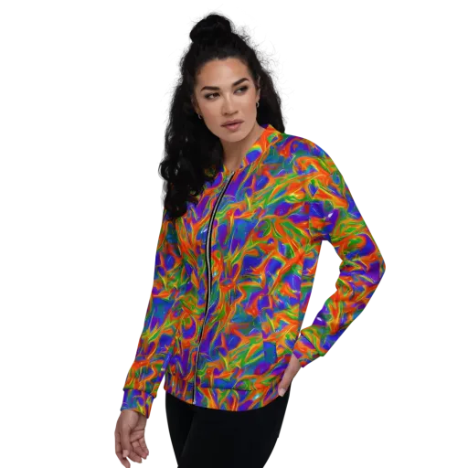 Blue Ember Ribbons on a Bomber Jacket
