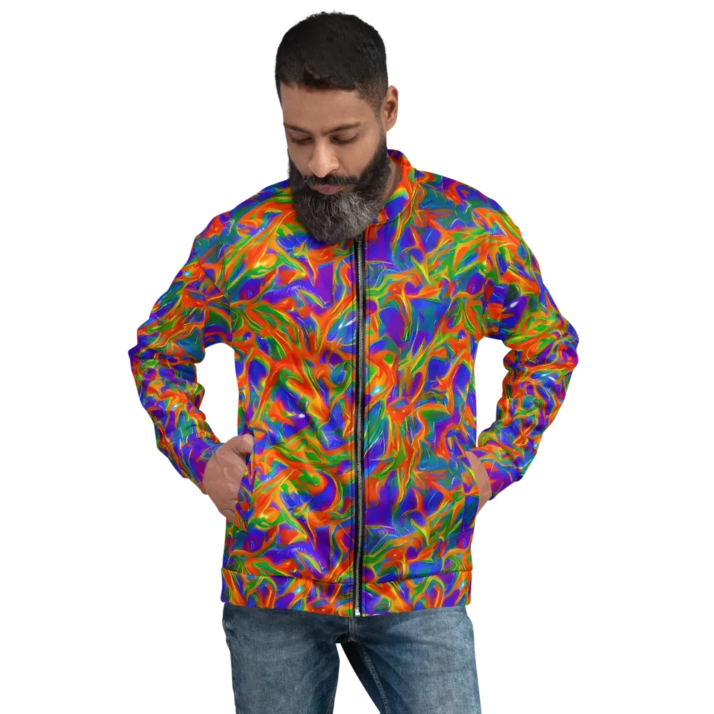 Blue Ember Ribbons on Bomber Jacket — Front