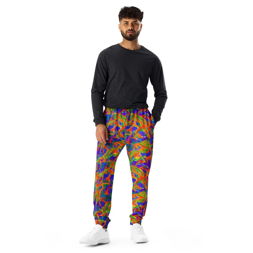 Blue Ember Ribbons on Men's Joggers — Front
