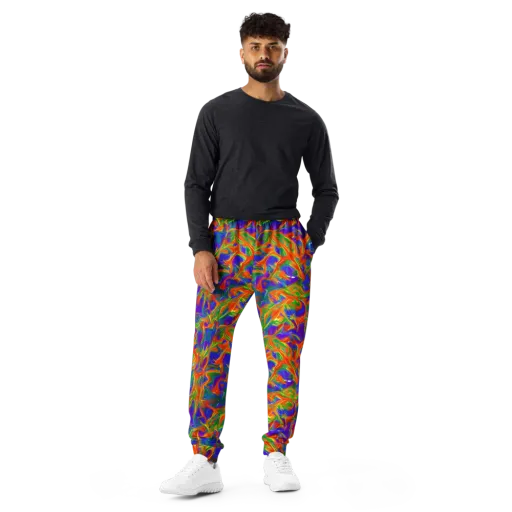 Blue Ember Ribbons on a Men's Joggers