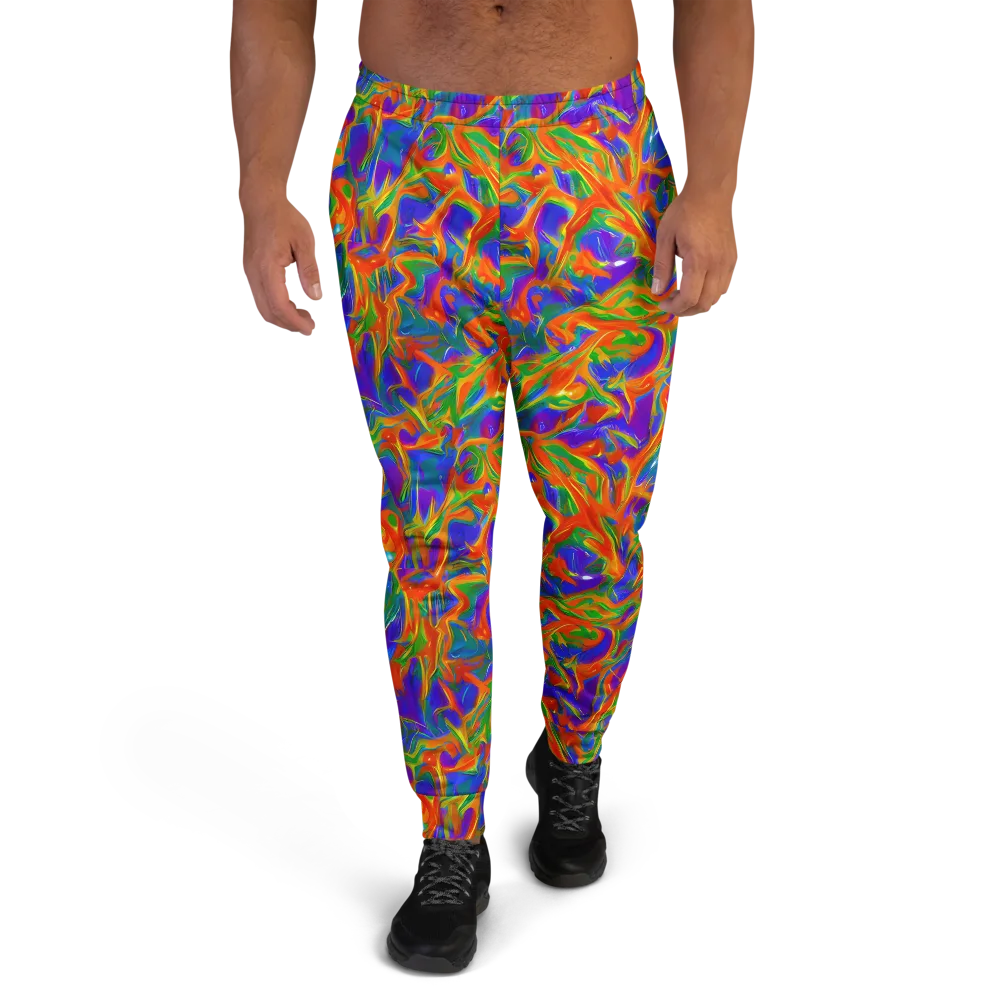 Blue Ember Ribbons on Men's Joggers — Front