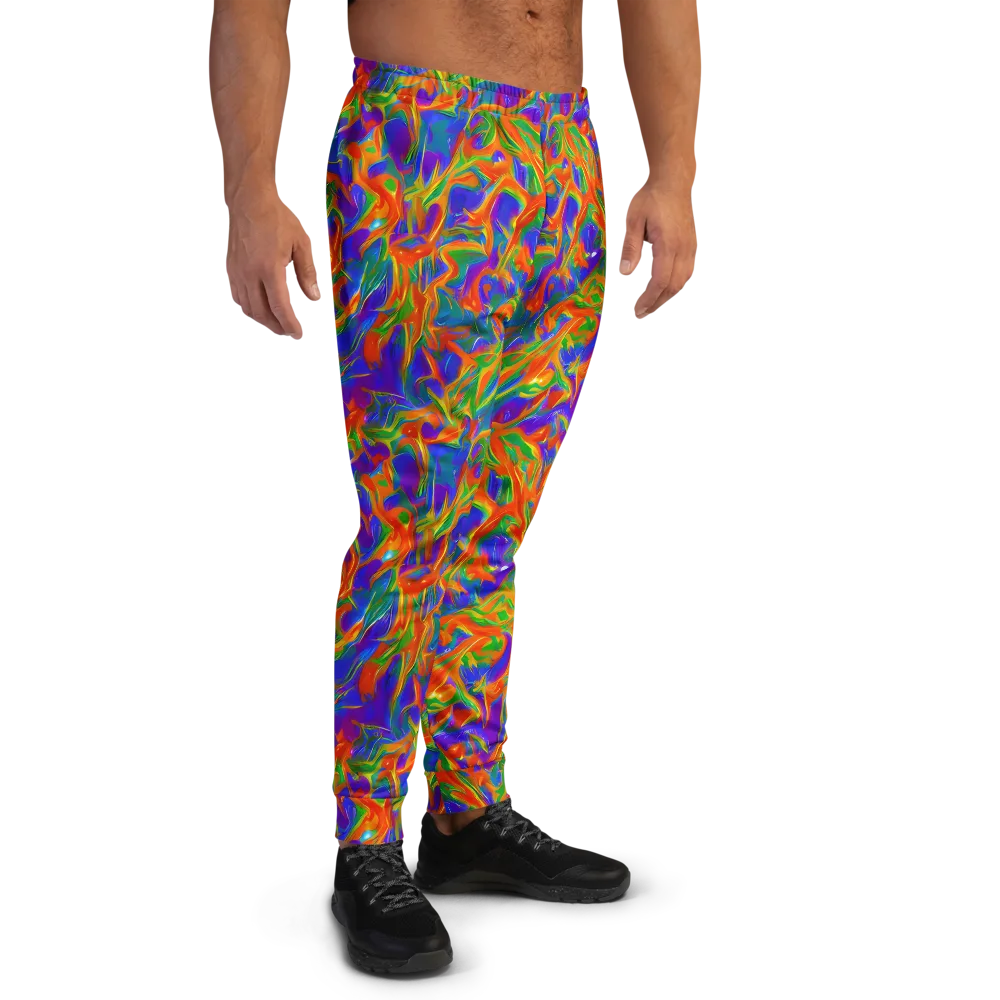 Blue Ember Ribbons on Men's Joggers — Right
