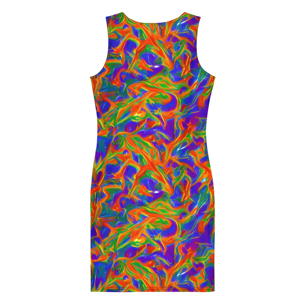 Blue Ember Ribbons on Bodycon Dress — Back