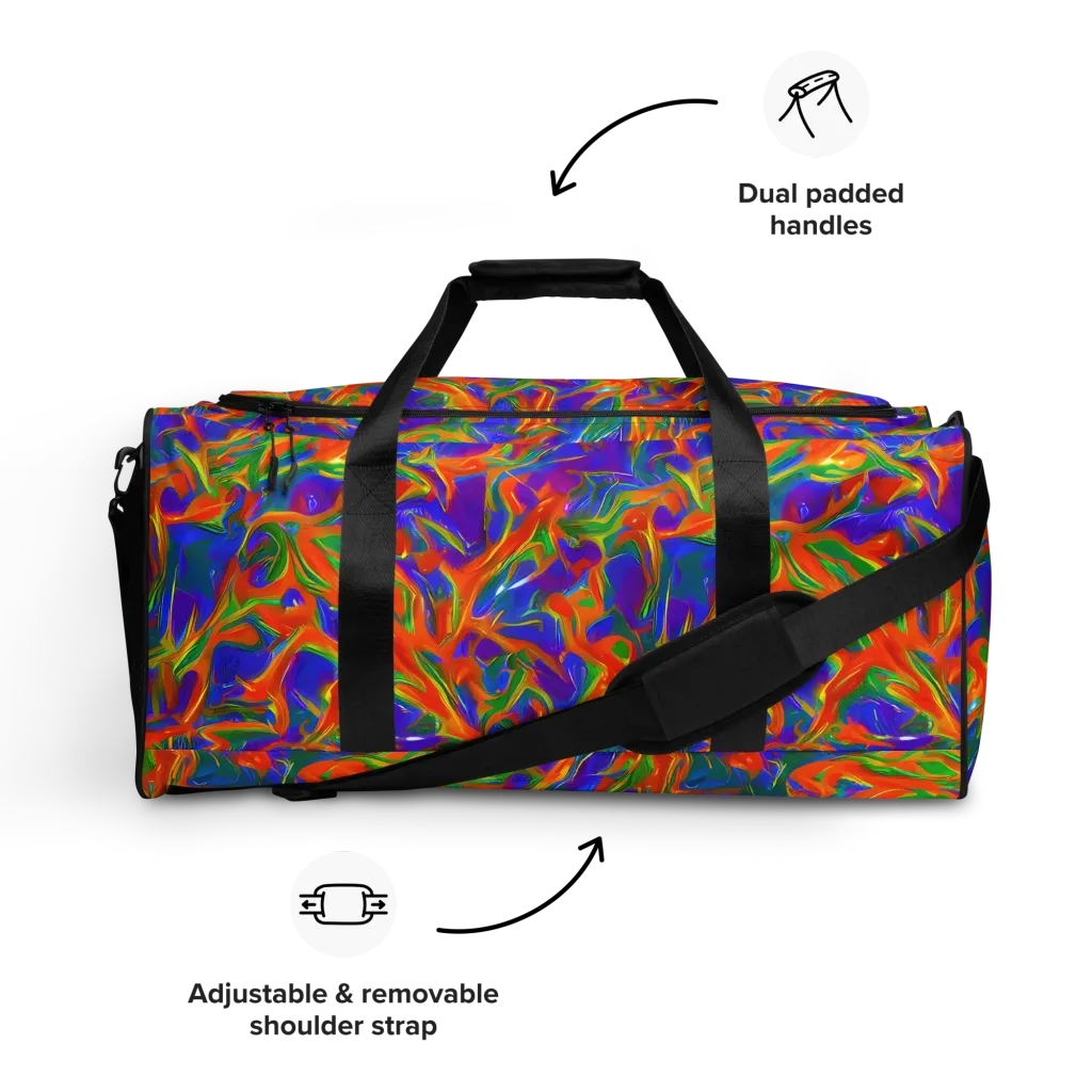 Blue Ember Ribbons on Duffle Bag — Front