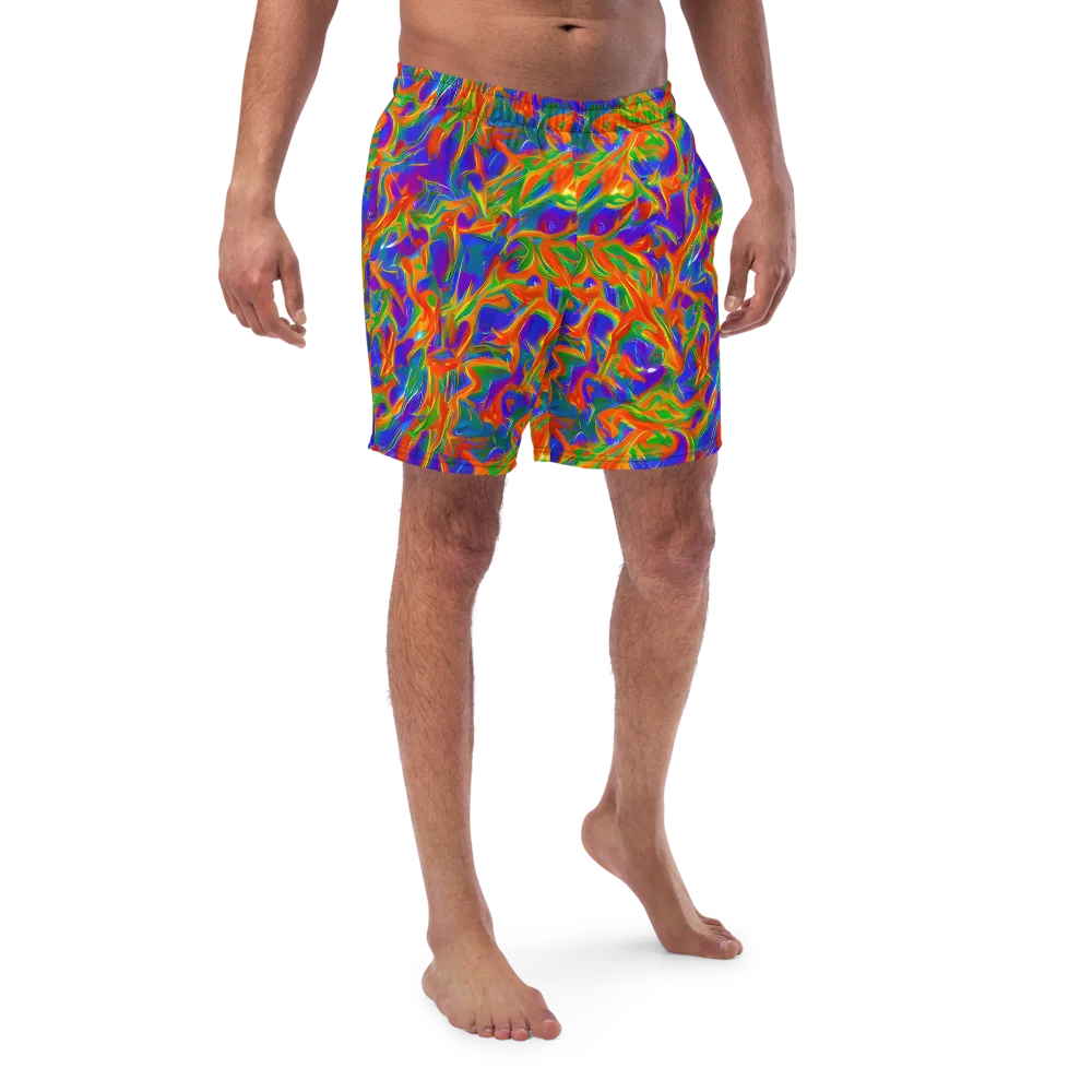 Blue Ember Ribbons on Swim Trunks — Front