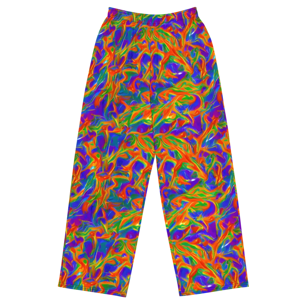 Blue Ember Ribbons on Wide-Leg Pants — Front