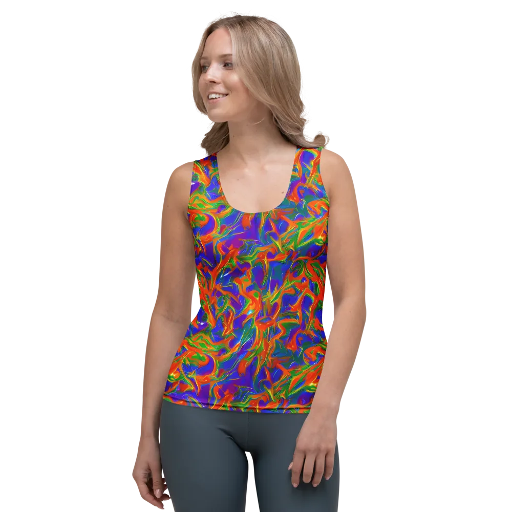 Blue Ember Ribbons on Women's Tank Top — Front