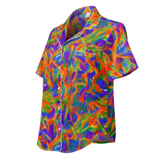 Blue Ember Ribbons on a Women's Short Sleeve Pajama Top