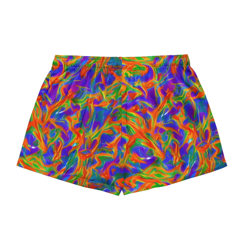 Blue Ember Ribbons on Women's Pajama Shorts — Back
