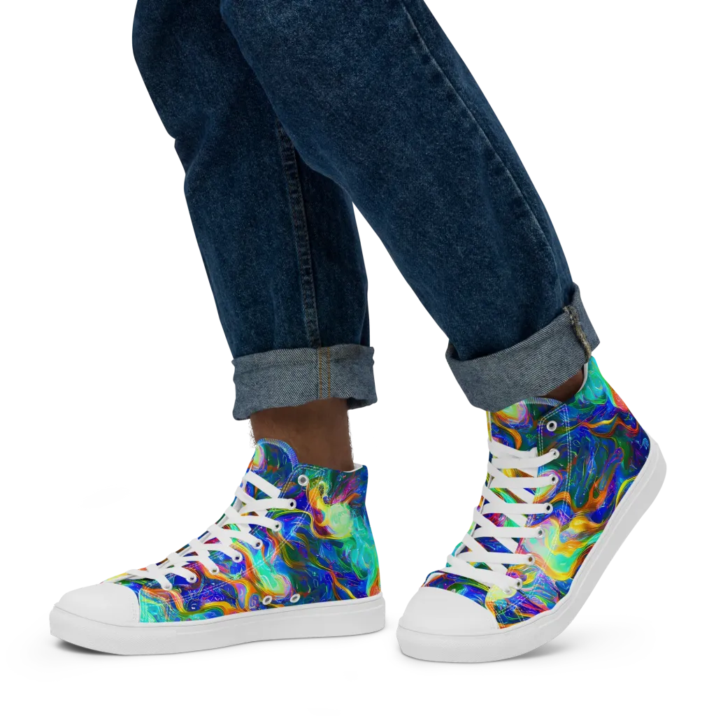 Mango Glasshouse on Men's High Top Canvas Shoes — Left