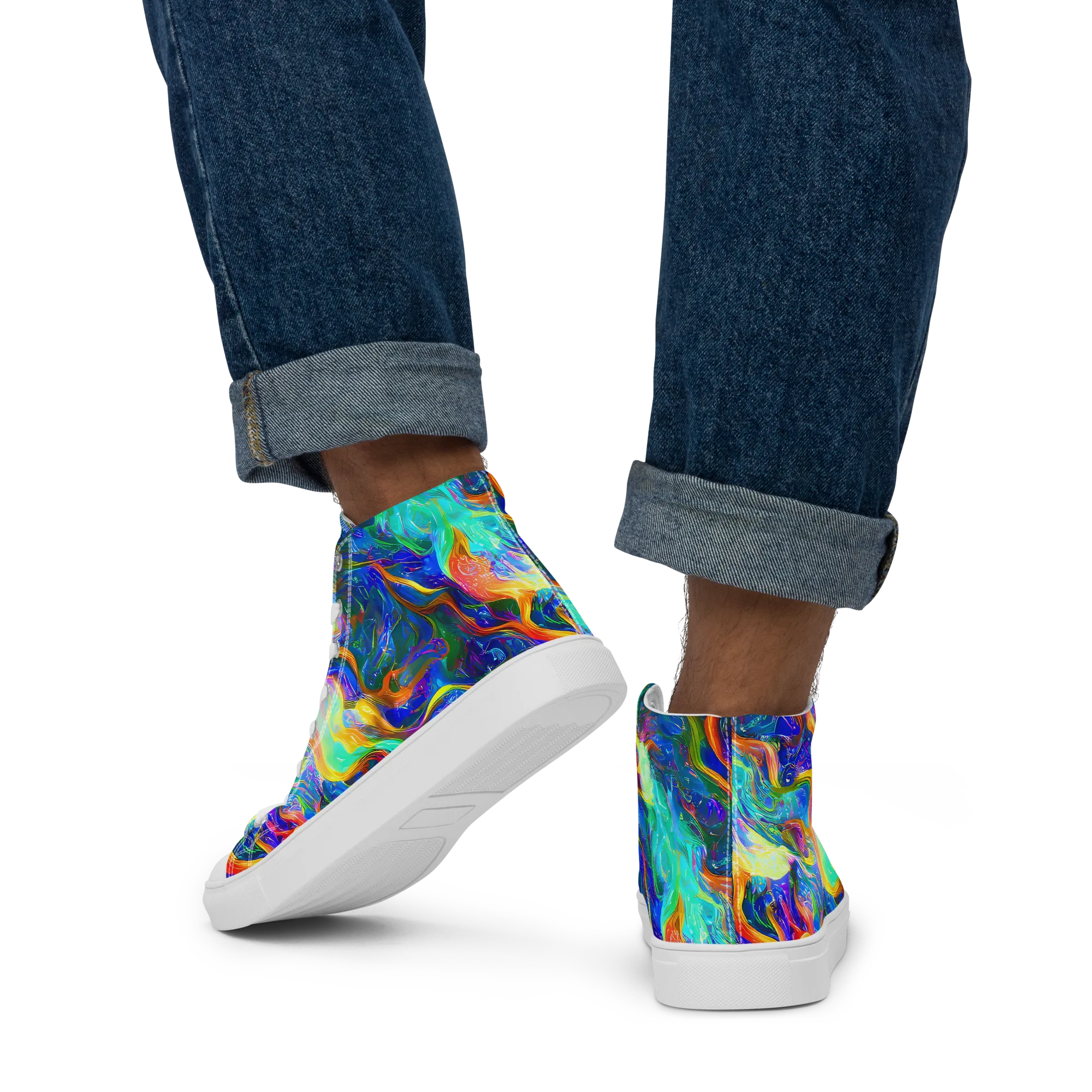 Mango Glasshouse on Men's High Top Canvas Shoes — Back