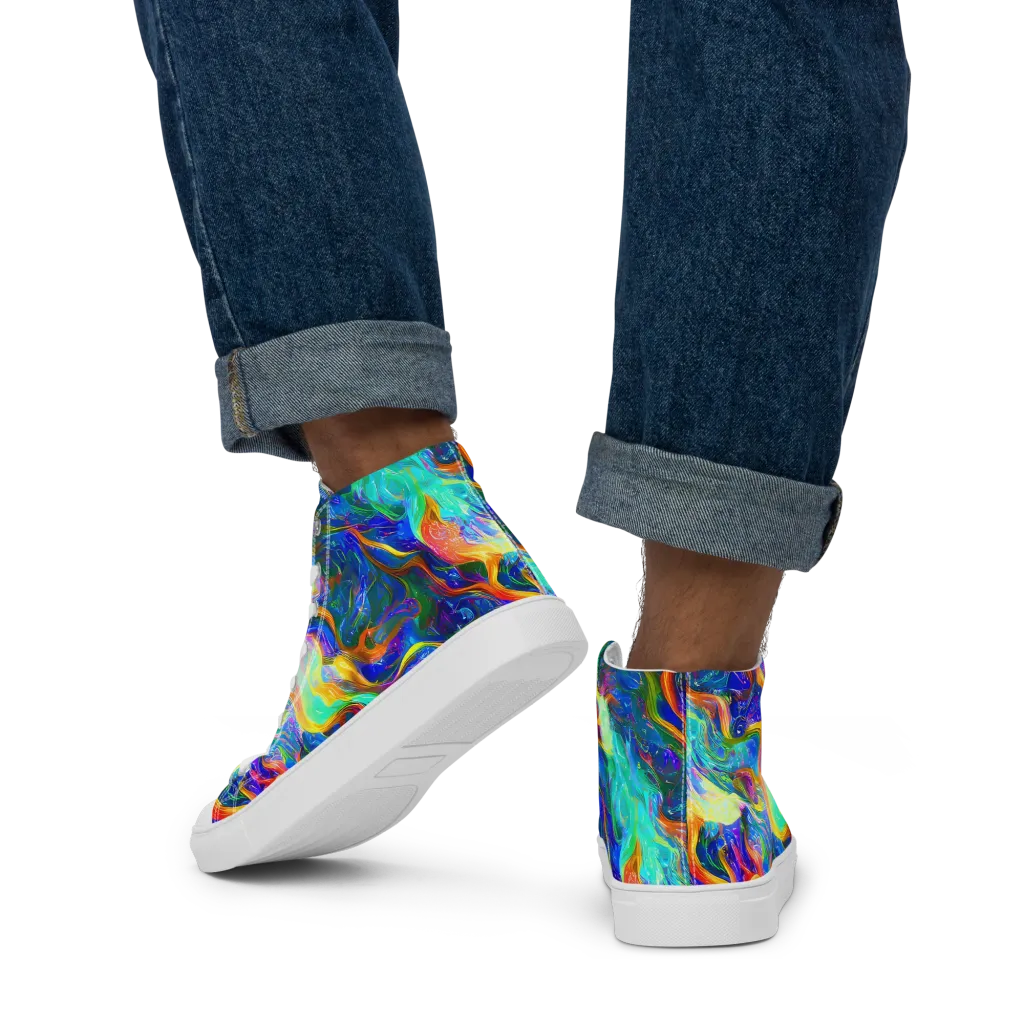 Mango Glasshouse on Men's High Top Canvas Shoes — Back