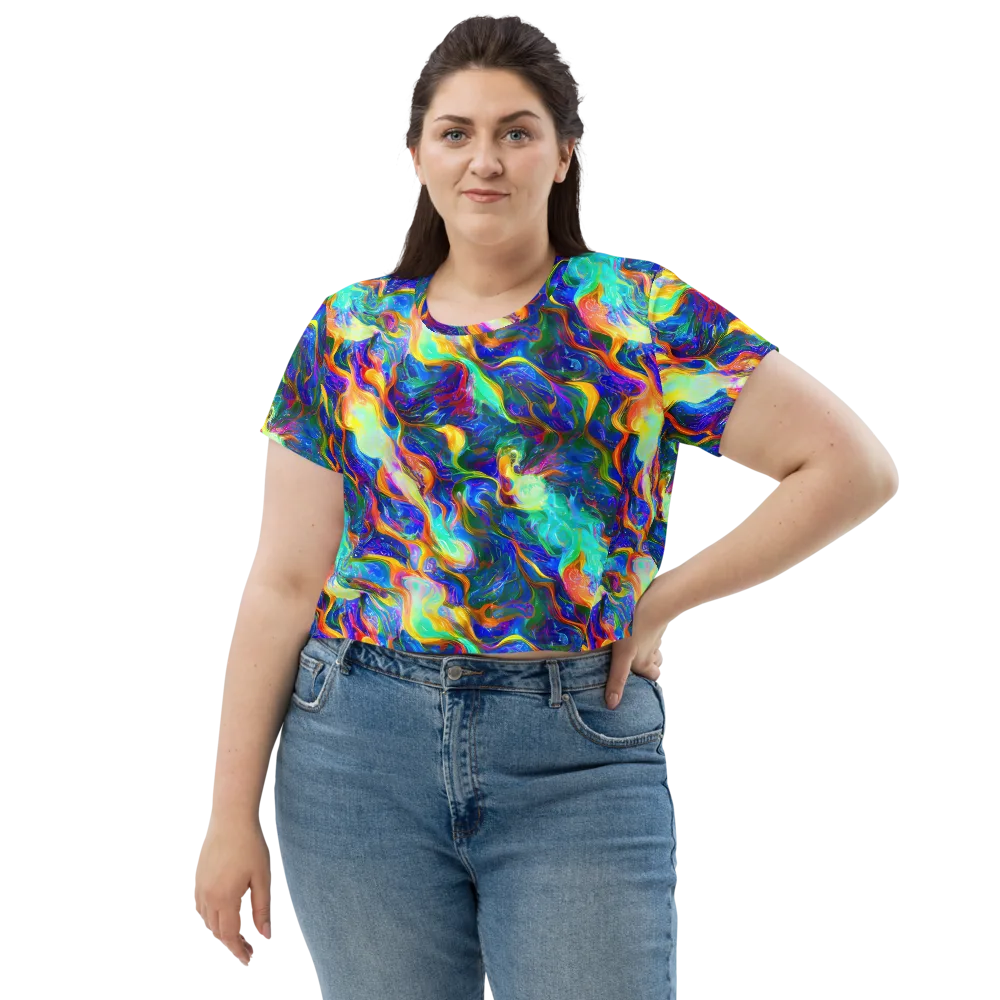 Mango Glasshouse on Crop Tee — Front