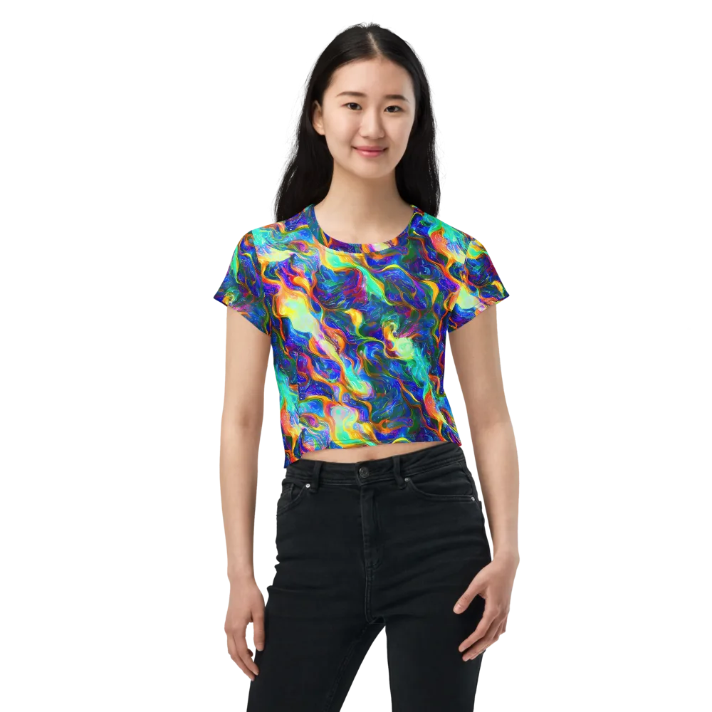 Mango Glasshouse on Crop Tee — Front