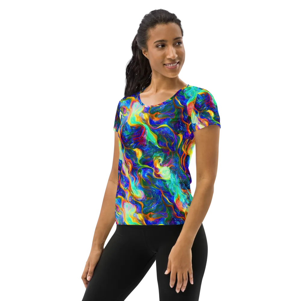 Mango Glasshouse on Women's Athletic T-Shirt — Left