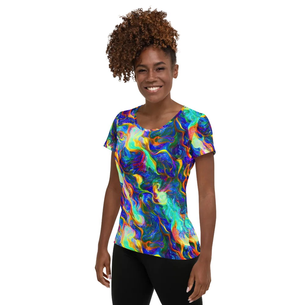 Mango Glasshouse on Women's Athletic T-Shirt — Left
