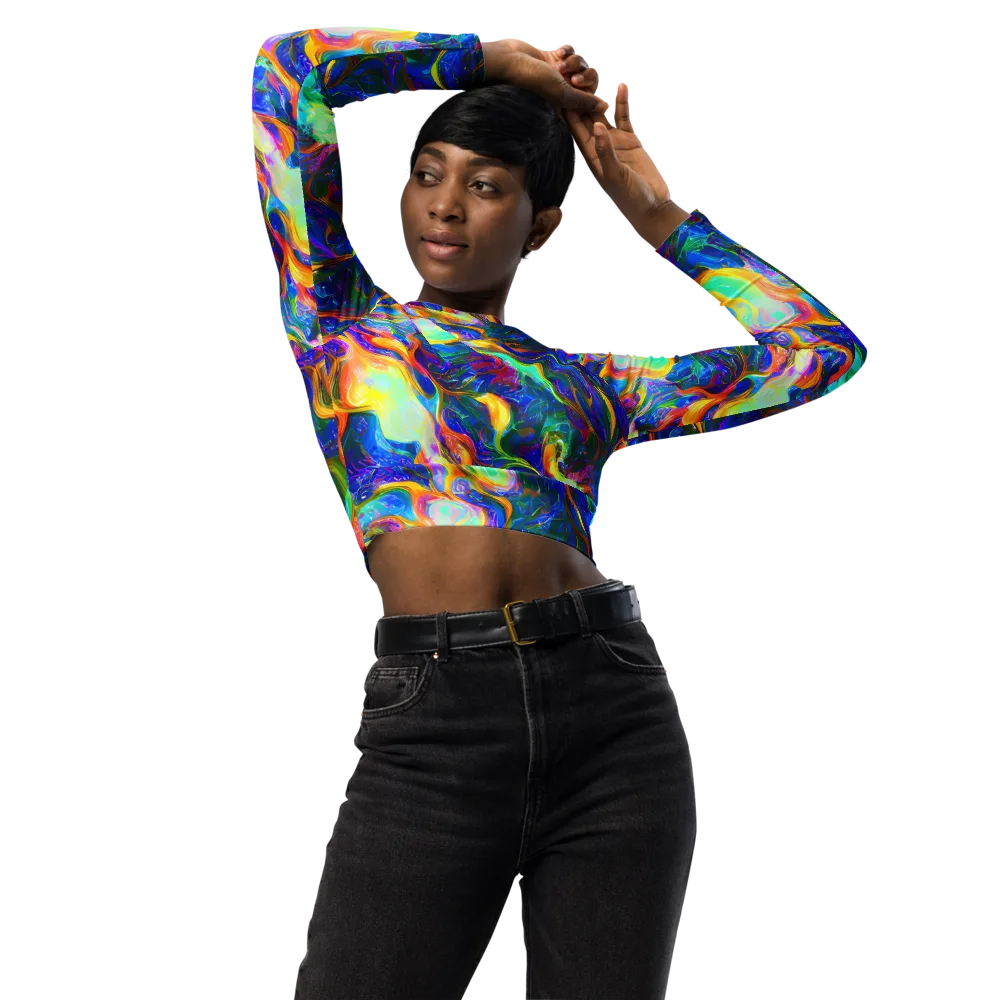 Mango Glasshouse on Long Sleeve Crop Top — Front