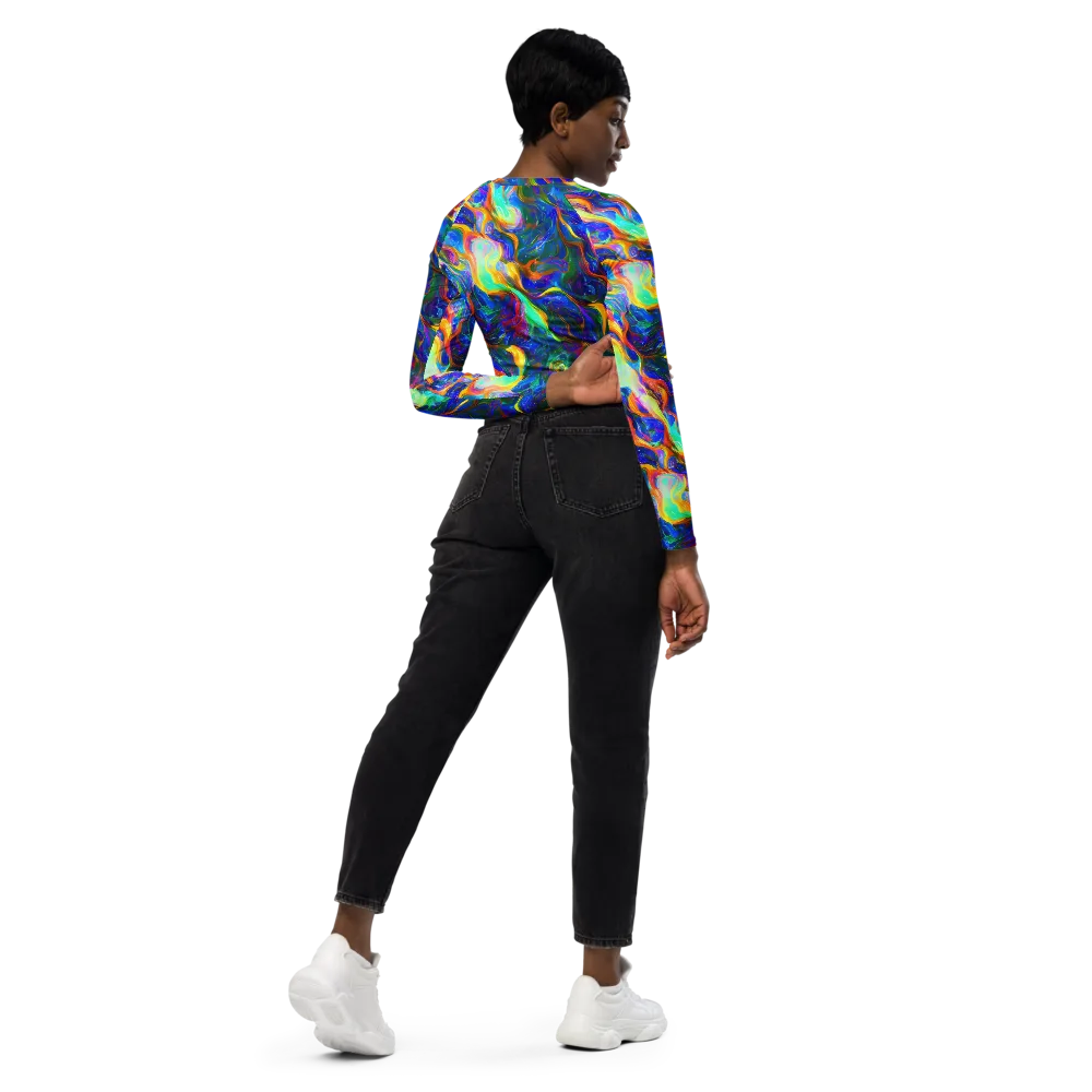 Mango Glasshouse on Long Sleeve Crop Top — Right Back