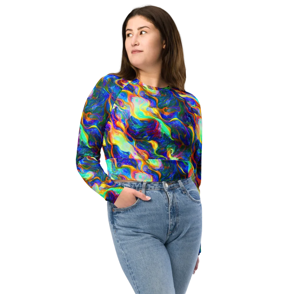 Mango Glasshouse on Long Sleeve Crop Top — Front