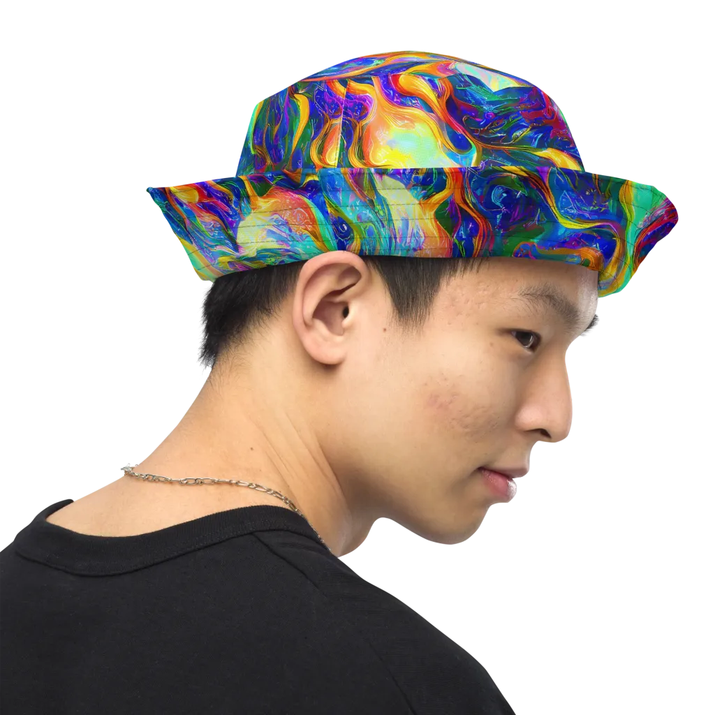 Mango Glasshouse on Reversible Bucket Hat — Right Outside