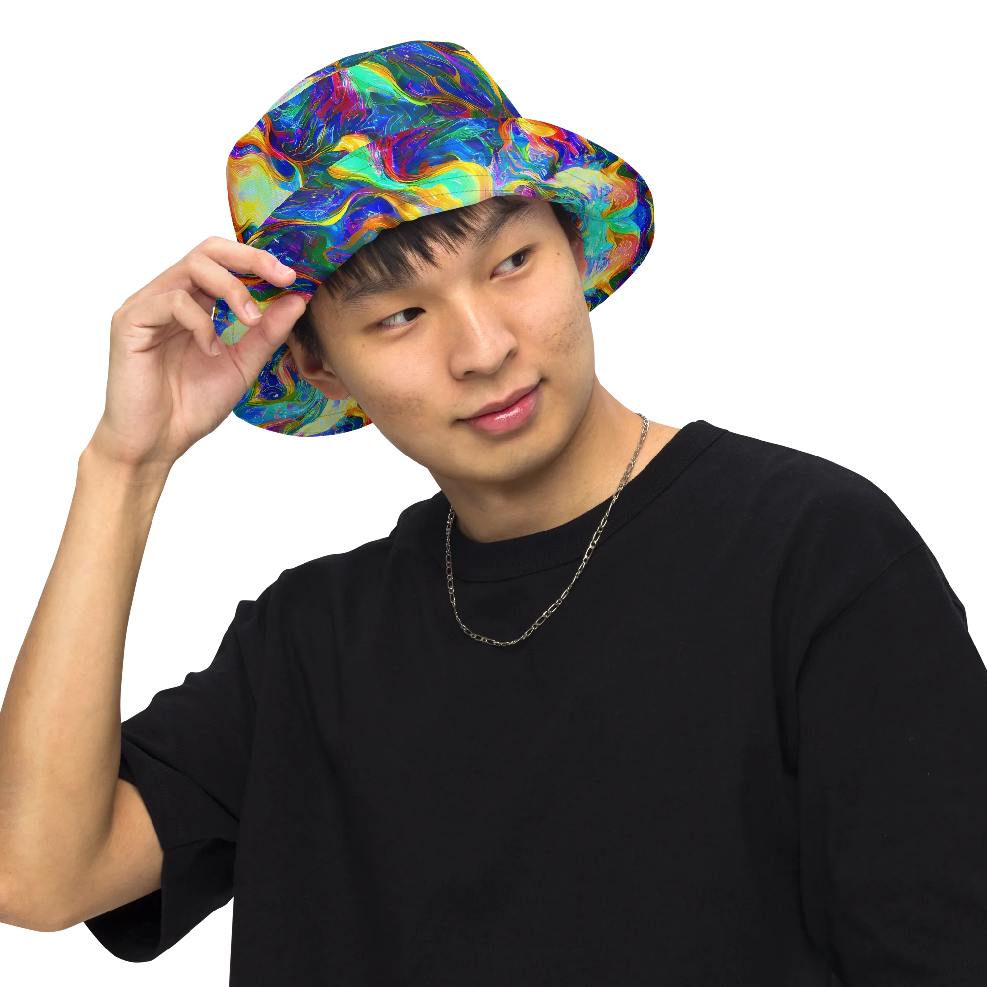 Mango Glasshouse on Reversible Bucket Hat — Front Inside