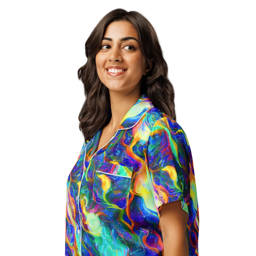 Mango Glasshouse on Women's Short Sleeve Pajama Top — Left Front