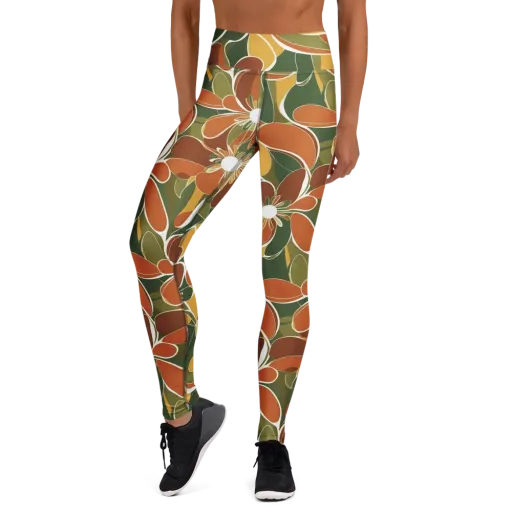 Autumn Bloom on a Yoga Leggings