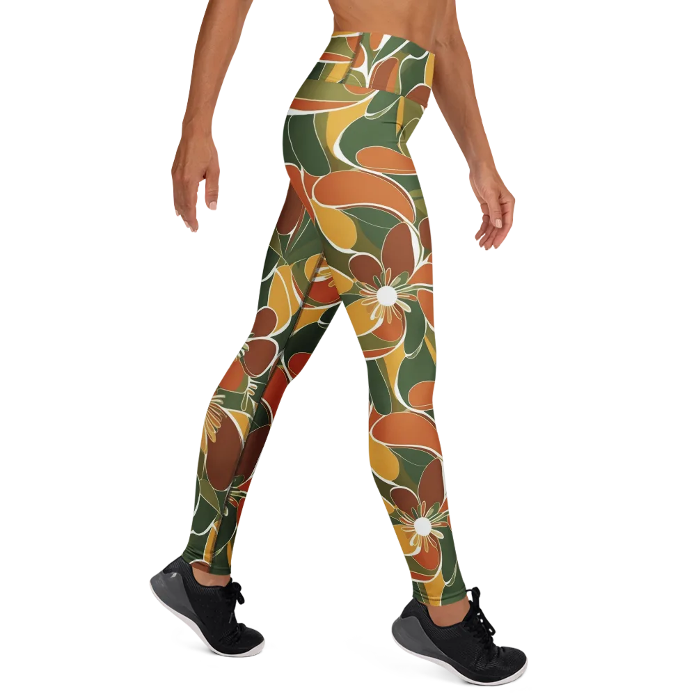 Autumn Bloom on Yoga Leggings — Right