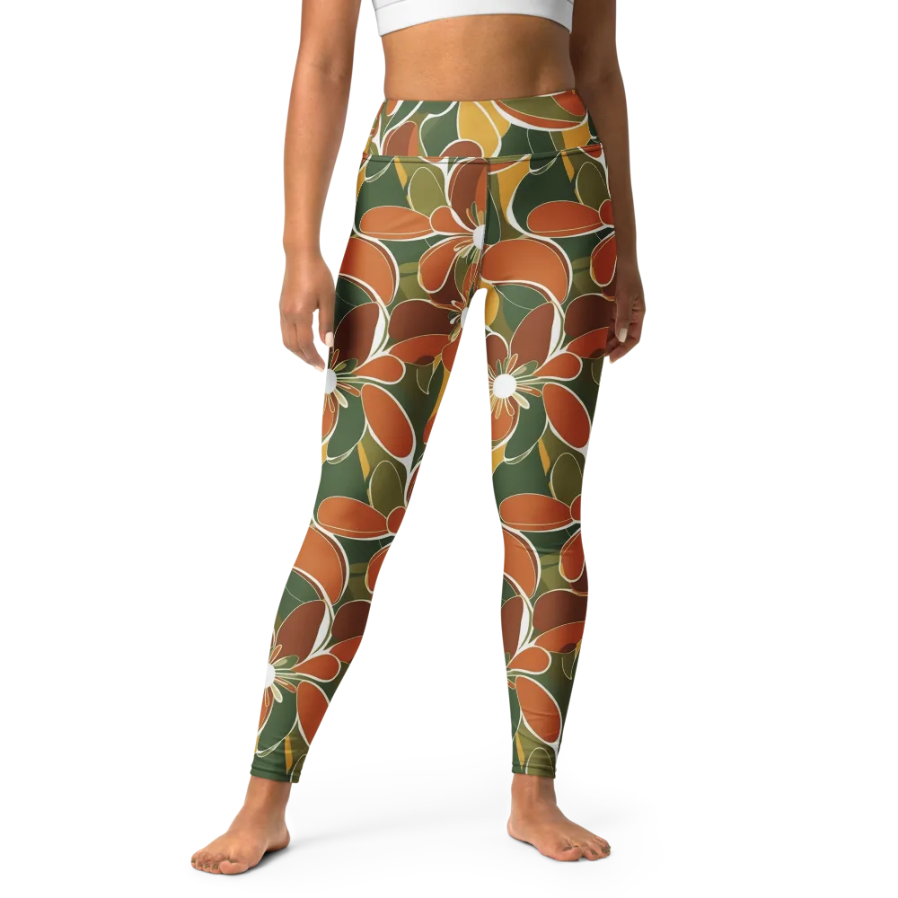Autumn Bloom on Yoga Leggings — Front