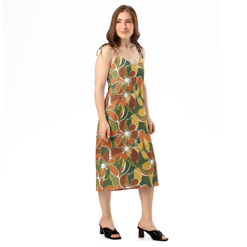 Autumn Bloom on Slip Dress — Right Front