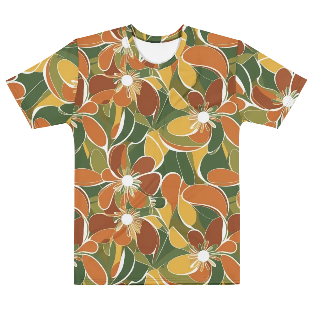 Autumn Bloom on Men's Cotton Crew Neck T-Shirt — Front