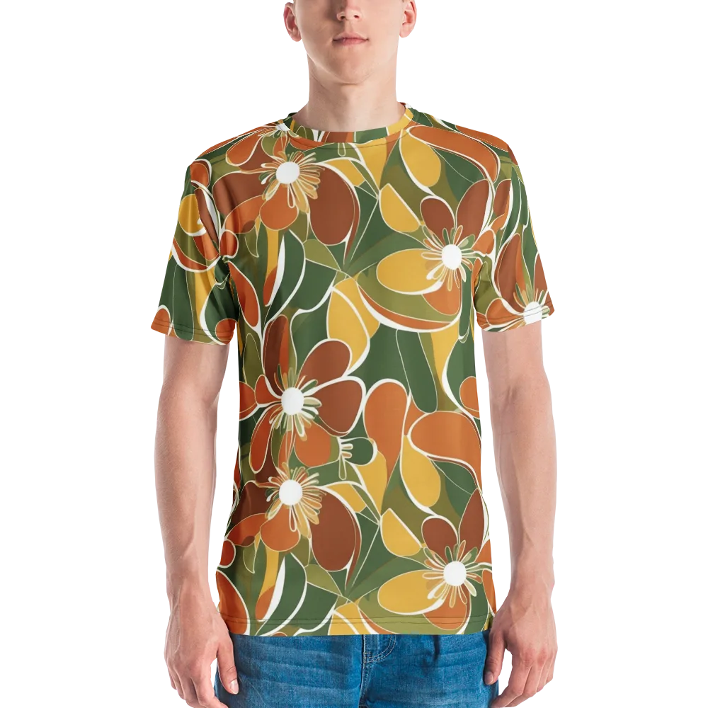 Autumn Bloom on Men's Crew Neck T-Shirt — Front
