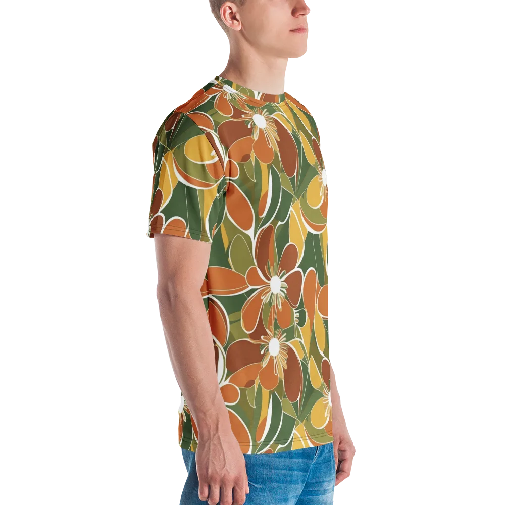 Autumn Bloom on Men's Crew Neck T-Shirt — Right