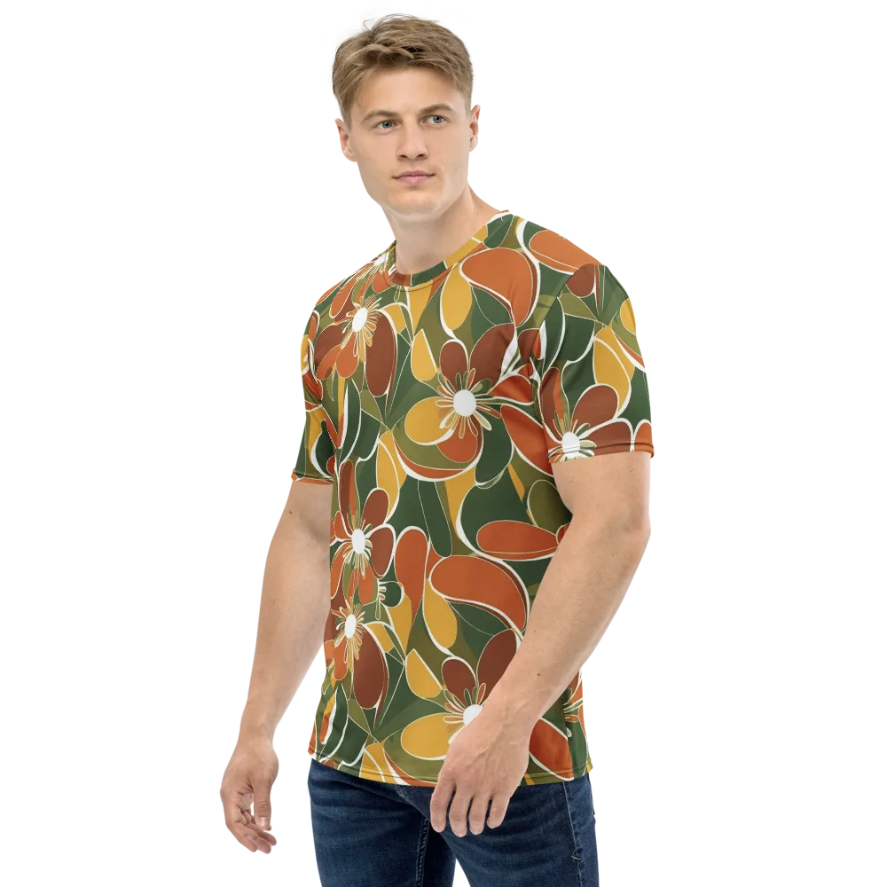 Autumn Bloom on Men's Crew Neck T-Shirt — Left