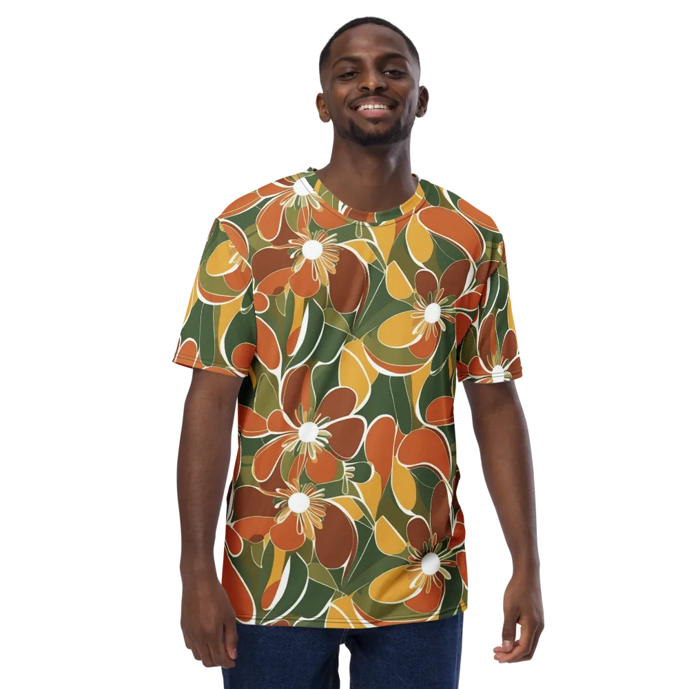 Autumn Bloom on Men's Crew Neck T-Shirt — Front