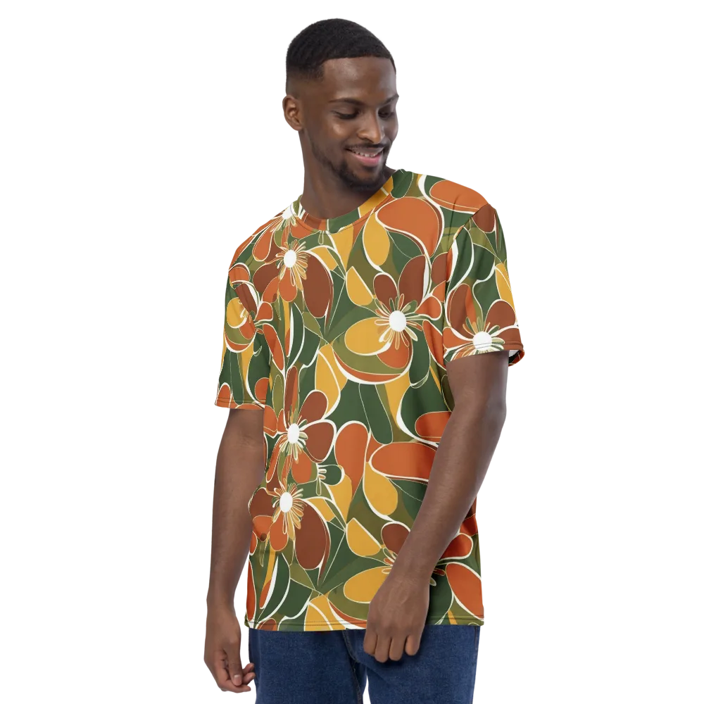 Autumn Bloom on Men's Crew Neck T-Shirt — Left