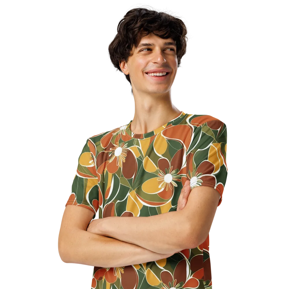 Autumn Bloom on Men's Crew Neck T-Shirt — Left Front