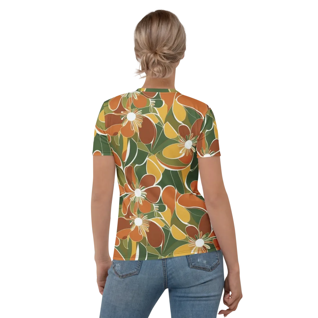 Autumn Bloom on Women's Crew Neck T-Shirt — Back