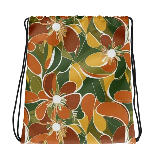 Autumn Bloom on a Drawstring Bag