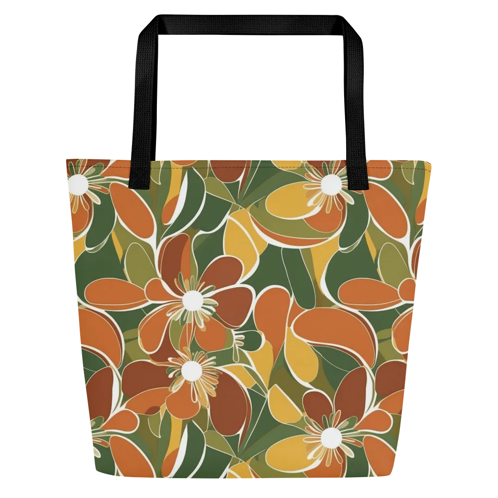 Autumn Bloom on Large Tote Bag W/ Pocket — Front