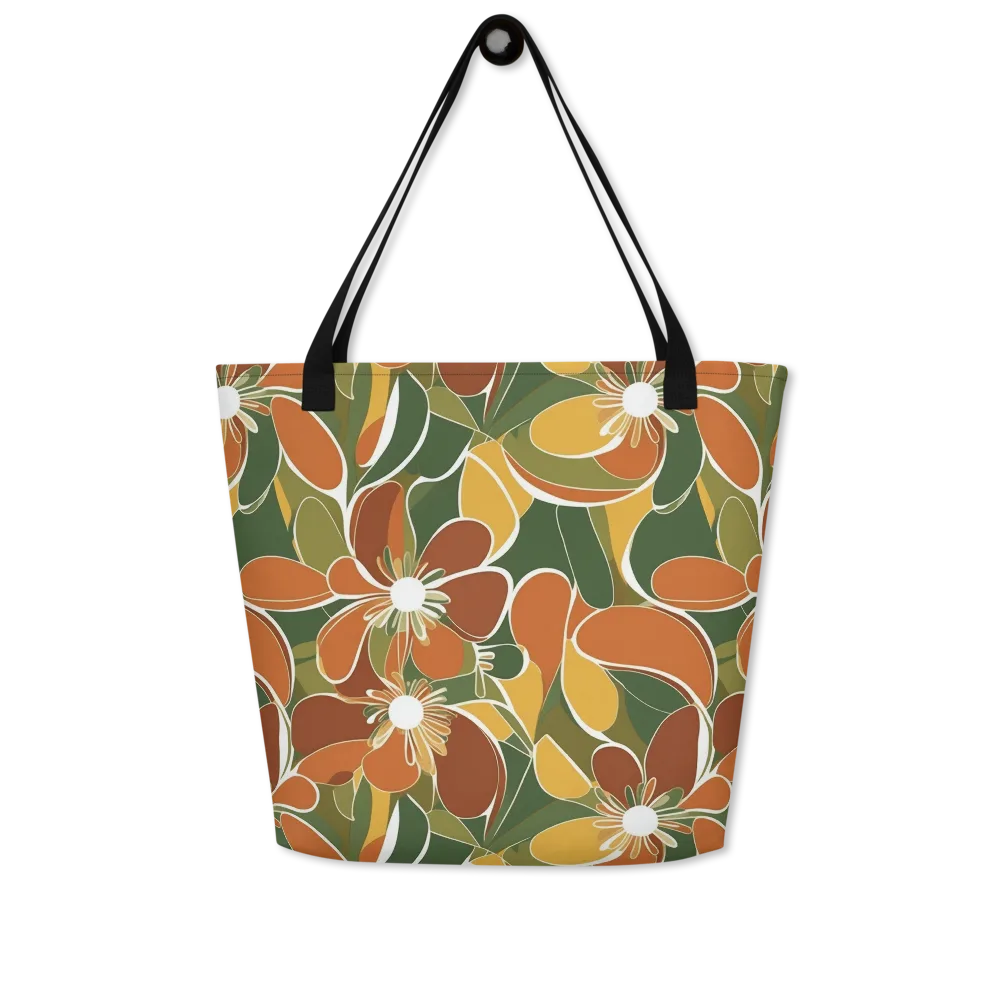 Autumn Bloom on Large Tote Bag W/ Pocket — Front