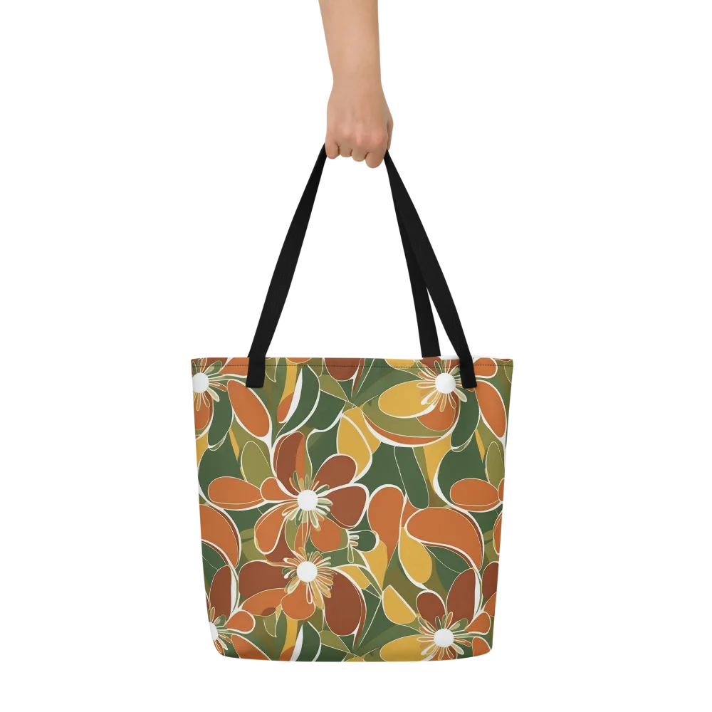 Autumn Bloom on Large Tote Bag W/ Pocket — Front