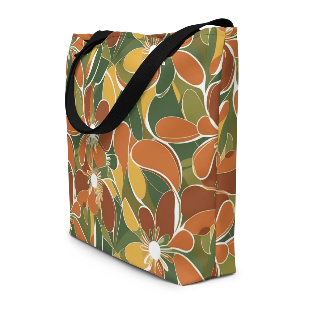 Autumn Bloom on Large Tote Bag W/ Pocket — Front