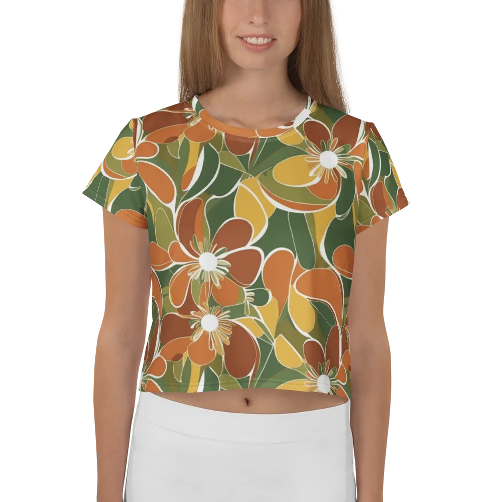 Autumn Bloom on Crop Tee — Front