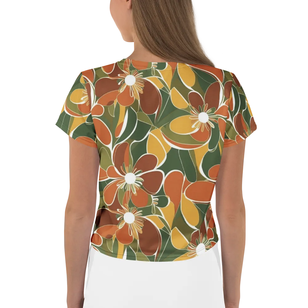 Autumn Bloom on Crop Tee — Back