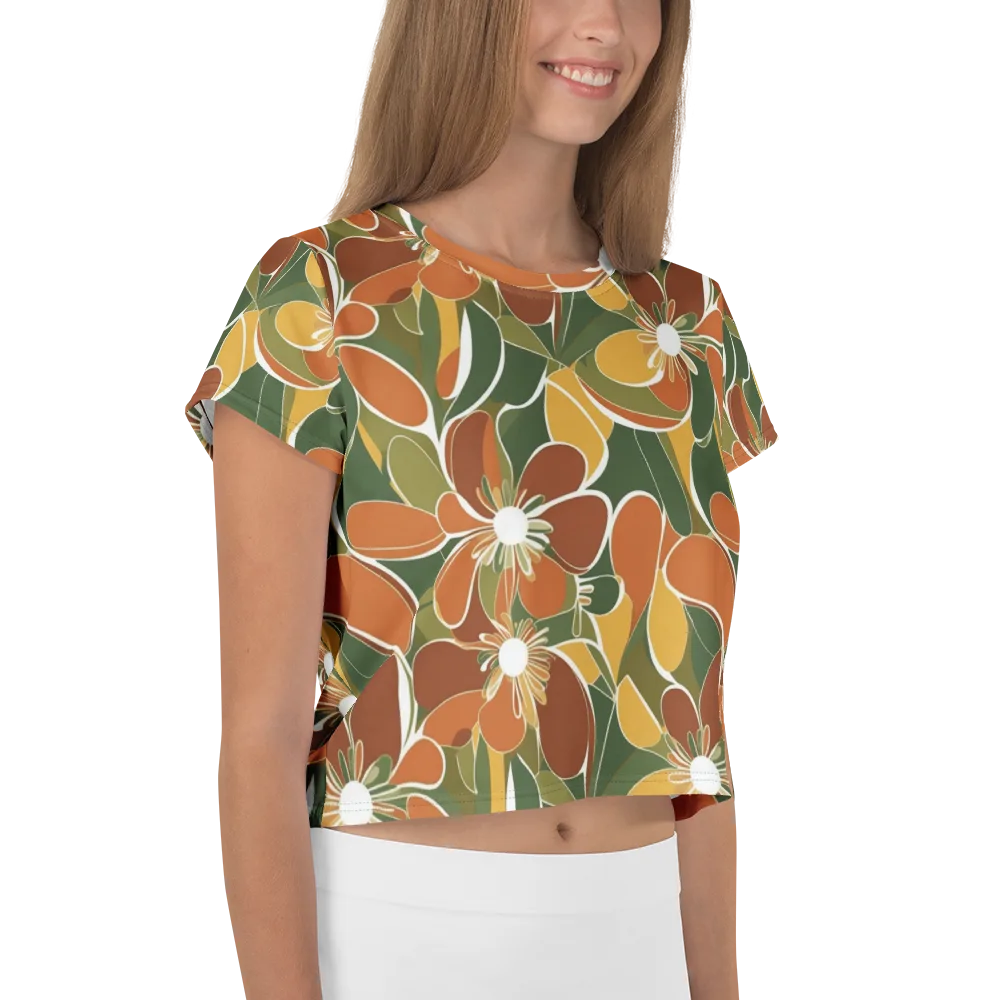 Autumn Bloom on Crop Tee — Right