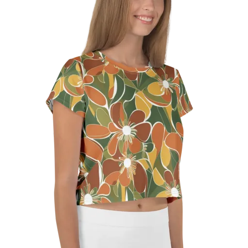 Autumn Bloom on a Crop Tee