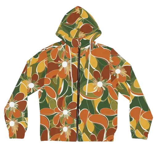 Autumn Bloom on a Women's Full-Zip Hoodie
