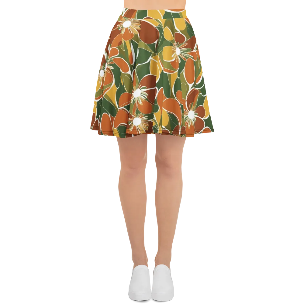 Autumn Bloom on Skater Skirt — Front